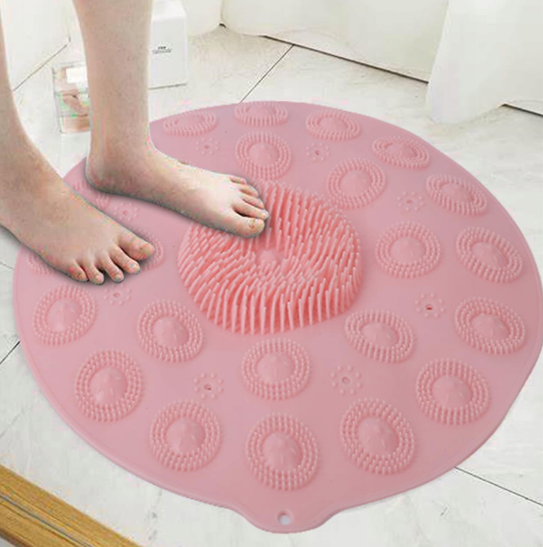 Covoras de dus, Zola®, antiderapant, pentru masaj la picioare, rotund, 37x2 cm, roz Covoras de dus, Zola®, antiderapant, pentru masaj la picioare, rotund, 37x2 cm, roz